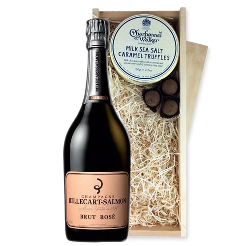 Billecart Salmon Le Rose Champagne 75cl And Milk Sea Salt Charbonnel Chocolates Box